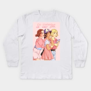 On wednesdays we wear pink Kids Long Sleeve T-Shirt